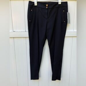 Alfani womens’ black dress pants with brass detail size 12. NWT